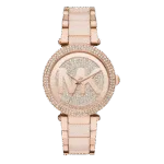 Original Michael Kors Watch for Women, Quartz Movement, Analog Display, Rose Gold Strap-MK6176 -1