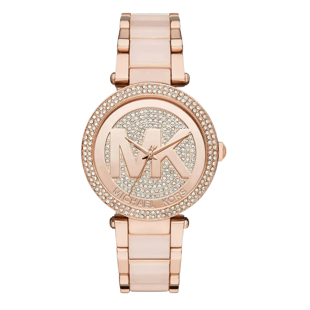 Original Michael Kors Watch for Women, Quartz Movement, Analog Display, Rose Gold Strap-MK6176 -1