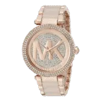 Original Michael Kors Watch for Women, Quartz Movement, Analog Display, Rose Gold Strap-MK6176 -1