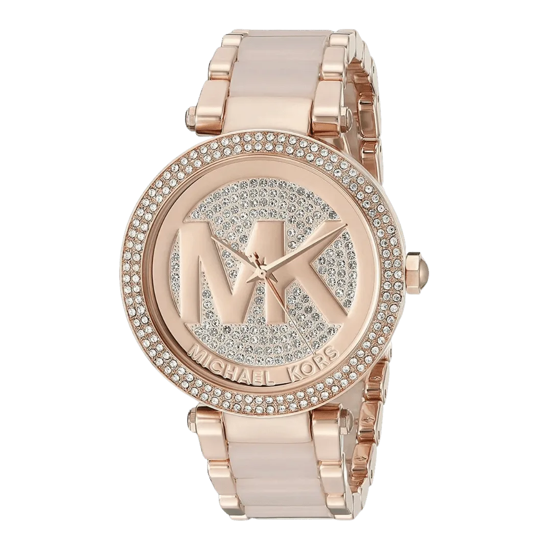 Original Michael Kors Watch for Women, Quartz Movement, Analog Display, Rose Gold Strap-MK6176 -2