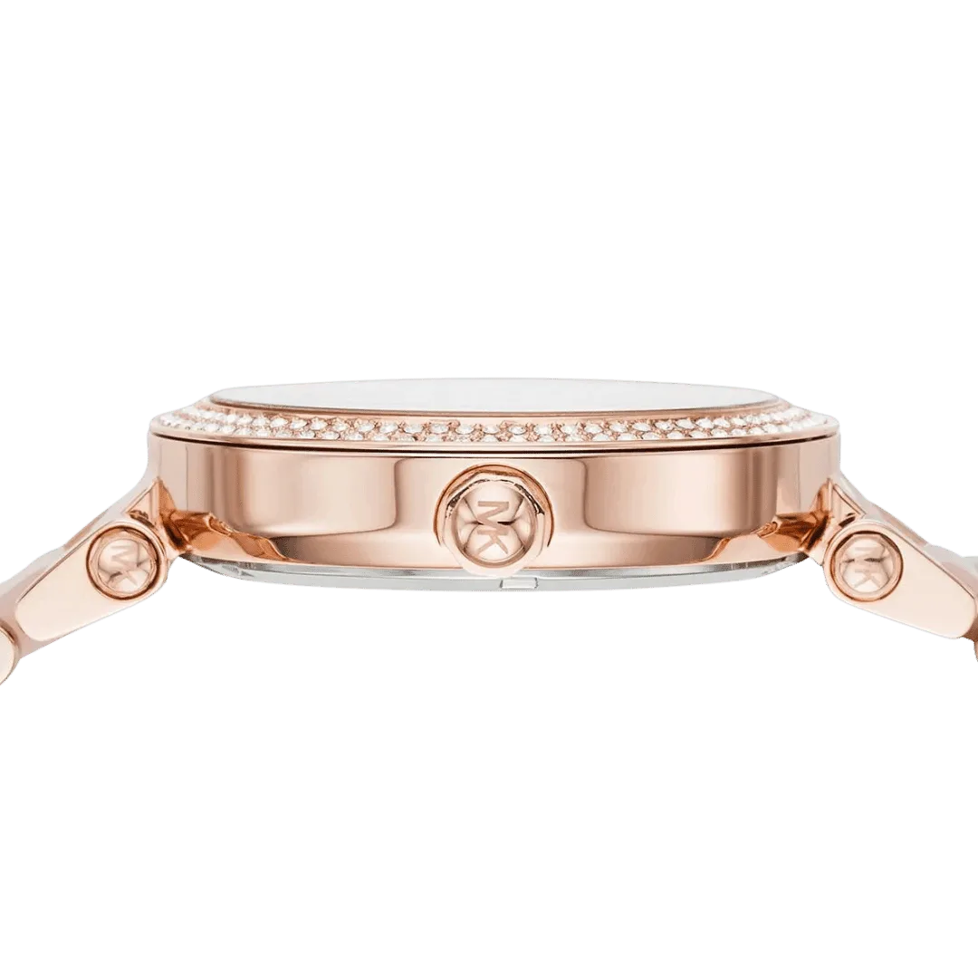 Original Michael Kors Watch for Women, Quartz Movement, Analog Display, Rose Gold Strap-MK6176 -3