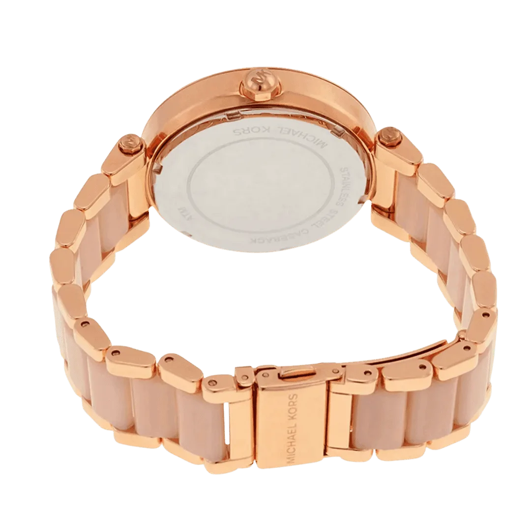 Original Michael Kors Watch for Women, Quartz Movement, Analog Display, Rose Gold Strap-MK6176 -4