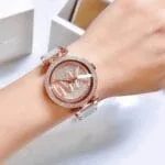 Original Michael Kors Watch for Women, Quartz Movement, Analog Display, Rose Gold Strap-MK6176 -1