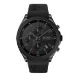 Original BOSS Chronograph Quartz Watch for Men with Black Silicone Bracelet - 1513720 - 44mm -1