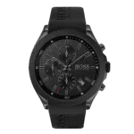 Original BOSS Chronograph Quartz Watch for Men with Black Silicone Bracelet – 1513720 – 44mm -1