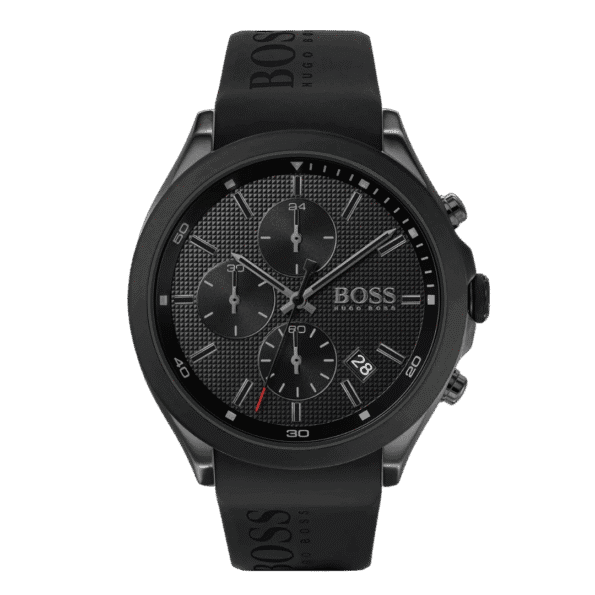 Original BOSS Chronograph Quartz Watch for Men with Black Silicone Bracelet - 1513720 - 44mm -1