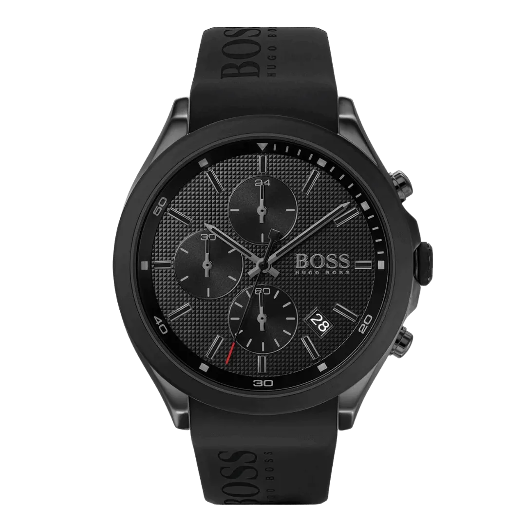 Original BOSS Chronograph Quartz Watch for Men with Black Silicone Bracelet - 1513720 - 44mm -1