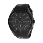 Original BOSS Chronograph Quartz Watch for Men with Black Silicone Bracelet – 1513720 – 44mm -1