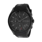 Original BOSS Chronograph Quartz Watch for Men with Black Silicone Bracelet – 1513720 – 44mm -1