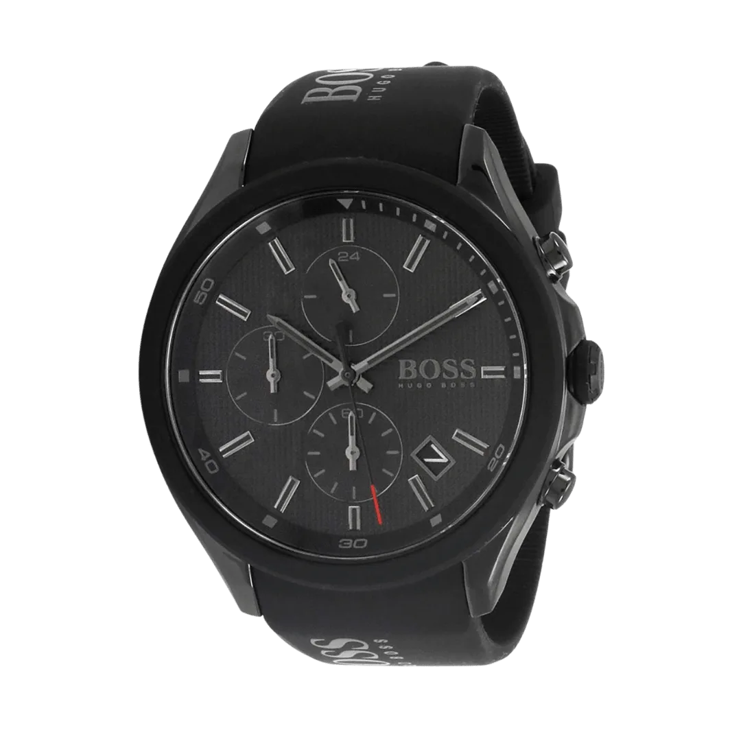 Original BOSS Chronograph Quartz Watch for Men with Black Silicone Bracelet - 1513720 - 44mm -2