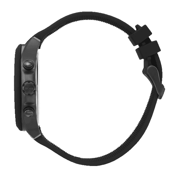 Original BOSS Chronograph Quartz Watch for Men with Black Silicone Bracelet - 1513720 - 44mm -3