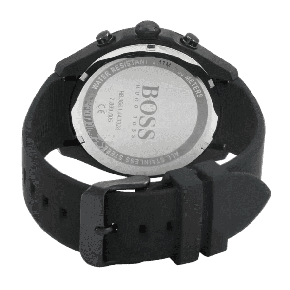 Original BOSS Chronograph Quartz Watch for Men with Black Silicone Bracelet - 1513720 - 44mm -4