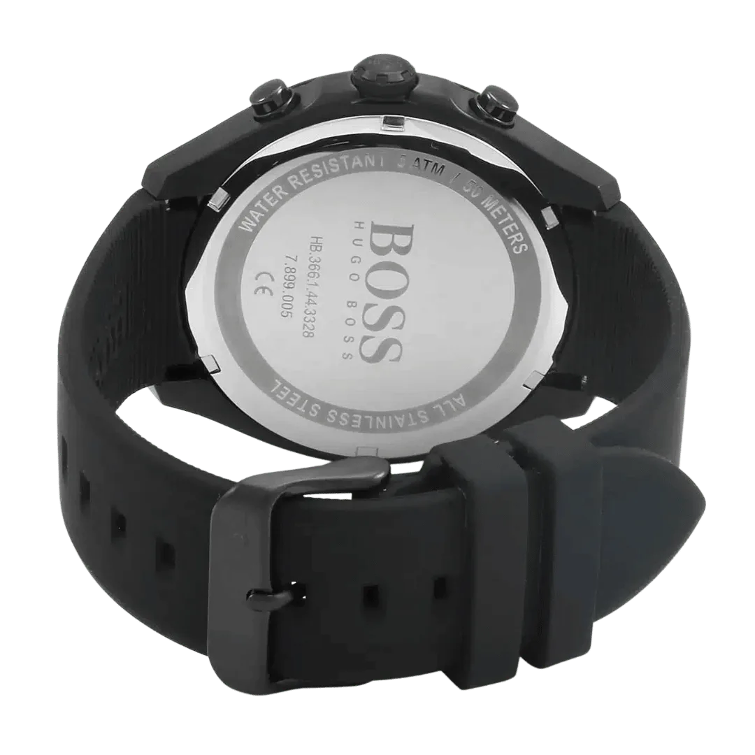 Original BOSS Chronograph Quartz Watch for Men with Black Silicone Bracelet - 1513720 - 44mm -4
