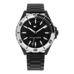 Original Tommy Hilfiger Men's Watch Logan Black Dial Stainless Steel Bracelet 1792014 -1