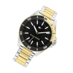 Original Tommy Hilfiger Two-Tone Steel Black Dial Men’s Watch – 1792013 -1