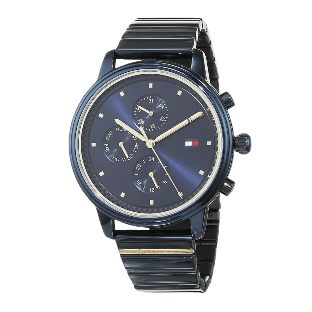 Original Tommy Hilfiger 1781893 Stainless Steel Round Analog Water Resistant Watch for Women-Blue-38mm-2 Original Tommy Hilfiger 1781893 Stainless Steel Round Analog Water Resistant Watch for Women-Blue-38mm-2