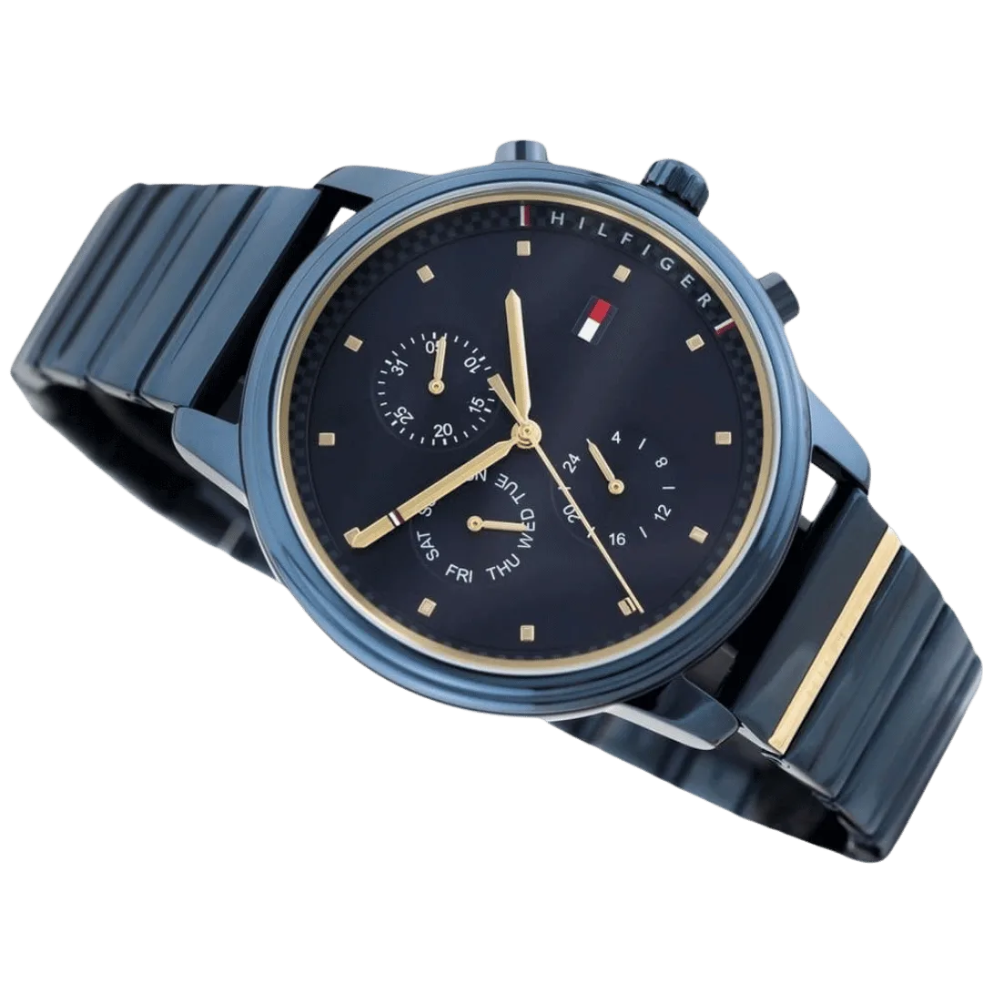 Original Tommy Hilfiger 1781893 Stainless Steel Round Analog Water Resistant Watch for Women-Blue-38mm-3 Original Tommy Hilfiger 1781893 Stainless Steel Round Analog Water Resistant Watch for Women-Blue-38mm-3