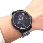 Original Tommy Hilfiger 1781893 Stainless Steel Round Analog Water Resistant Watch for Women-Blue-38mm-1