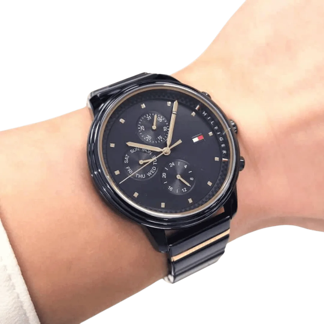 Original Tommy Hilfiger 1781893 Stainless Steel Round Analog Water Resistant Watch for Women-Blue-38mm-6 Original Tommy Hilfiger 1781893 Stainless Steel Round Analog Water Resistant Watch for Women-Blue-38mm-6