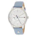 Original Tommy Hilfiger 1782023 Leather Round Analog Water Resistant Watch for Women – Baby Blue – 38mm-Original Tommy Hilfiger Women’s Quartz Watch with Silicone Strap White 20 Model 1782388-38mm-1