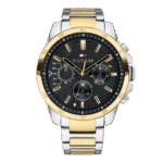 Original Tommy Hilfiger 1791559 Two-Tone Stainless Steel Round Analog Water Resistant Watch for Men – Silver and Gold – 46mm-1