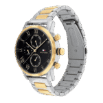 Original Tommy Hilfiger 1791559 Two-Tone Stainless Steel Round Analog Water Resistant Watch for Men – Silver and Gold – 46mm-1