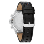 Original Tommy Hilfiger Analogue Multifunction Quartz Watch for Men with Black Leather Strap and black dial – 1791810- 46mm-1
