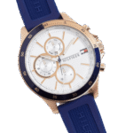 Original Tommy Hilfiger Analogue Multifunction Quartz Watch for Men with Blue Silicone Bracelet – 1791778 -1