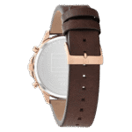 Original Tommy Hilfiger Analogue Multifunction Quartz Watch for Men with Dark Brown Leather Strap – 1710497 -1