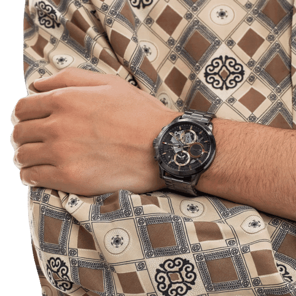 Original Tommy Hilfiger Analogue Multifunction Quartz Watch for Men with Gunmetal Stainless Steel Bracelet-1710479-Black dial with Black metal band-44mm-5