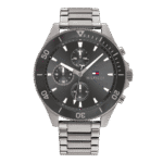 Original Tommy Hilfiger Analogue Multifunction Quartz Watch for Men with Gunmetal Stainless Steel Bracelet – 1791918 – 46mm-1