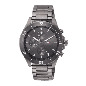 Original Tommy Hilfiger Analogue Multifunction Quartz Watch for Men with Gunmetal Stainless Steel Bracelet - 1791918 - 46mm-2