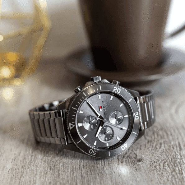 Original Tommy Hilfiger Analogue Multifunction Quartz Watch for Men with Gunmetal Stainless Steel Bracelet - 1791918 - 46mm-6