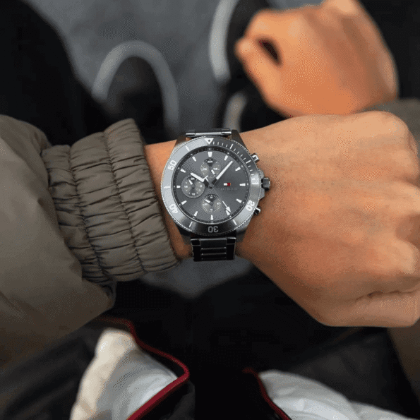 Original Tommy Hilfiger Analogue Multifunction Quartz Watch for Men with Gunmetal Stainless Steel Bracelet - 1791918 - 46mm-8
