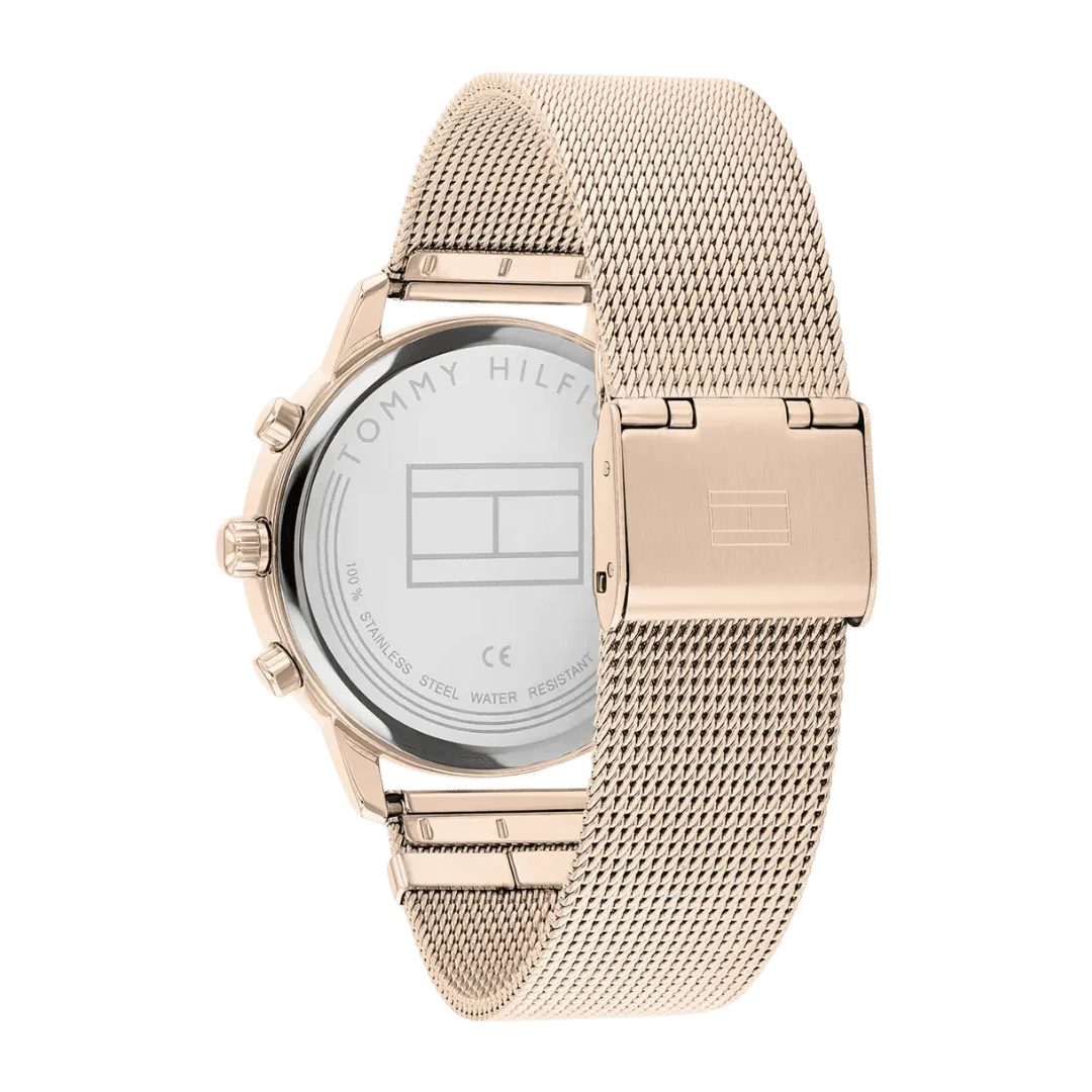 Original Tommy Hilfiger Analogue Multifunction Quartz Watch for Women with Rose Gold Colored Stainless Steel mesh Bracelet-1782303-38mm-4 Original Tommy Hilfiger Analogue Multifunction Quartz Watch for Women with Rose Gold Colored Stainless Steel mesh Bracelet-1782303-38mm-4