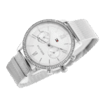 Original Tommy Hilfiger Analogue Multifunction Quartz Watch for Women with Silver Stainless Steel mesh Bracelet-1782301-38mm-1