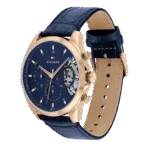 Original Tommy Hilfiger Baker Multifunction Blue Dial Leather Strap Men’s Watch – 1710451 -43.5mm-1