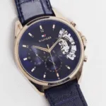 Original Tommy Hilfiger Baker Multifunction Blue Dial Leather Strap Men’s Watch – 1710451 -43.5mm-1