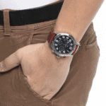 Original Tommy Hilfiger Men’s 1791066 Stainless Steel Case Watch with Brown Leather Strap, Blue dial, Band-1