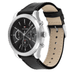 Original Tommy Hilfiger Men’s Leather Ashton Multi-Function Chronograph Watch 1791740-Black Leather Strap with Black dial-1