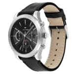 Original Tommy Hilfiger Men’s Leather Ashton Multi-Function Chronograph Watch 1791740-Black Leather Strap with Black dial-1
