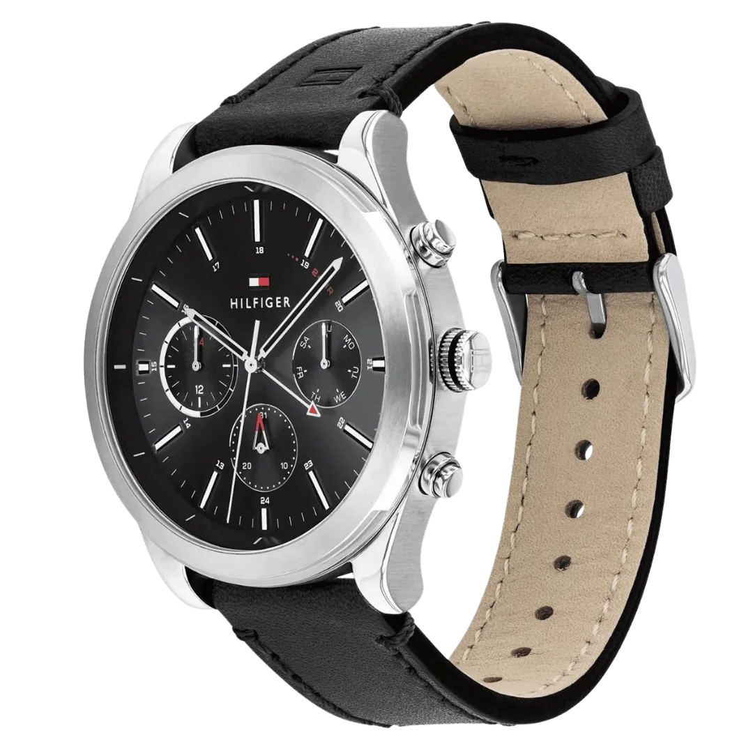 Original Tommy Hilfiger Men’s Leather Ashton Multi-Function Chronograph Watch 1791740-Black Leather Strap with Black dial-3 Original Tommy Hilfiger Men’s Leather Ashton Multi-Function Chronograph Watch 1791740-Black Leather Strap with Black dial-3