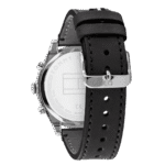 Original Tommy Hilfiger Men’s Leather Ashton Multi-Function Chronograph Watch 1791740-Black Leather Strap with Black dial-1