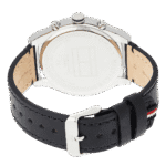 Original Tommy Hilfiger Men’s Leather Ashton Multi-Function Chronograph Watch 1791740-Black Leather Strap with Black dial-1