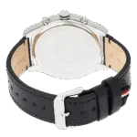 Original Tommy Hilfiger Men’s Leather Ashton Multi-Function Chronograph Watch 1791740-Black Leather Strap with Black dial-1