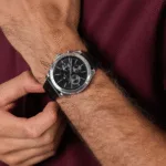 Original Tommy Hilfiger Men’s Leather Ashton Multi-Function Chronograph Watch 1791740-Black Leather Strap with Black dial-1