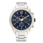 Original Tommy Hilfiger Men's Multifunction Stainless Steel Case and Link Bracelet Watch Color Silver Model 1792059 Silver-46mm-1