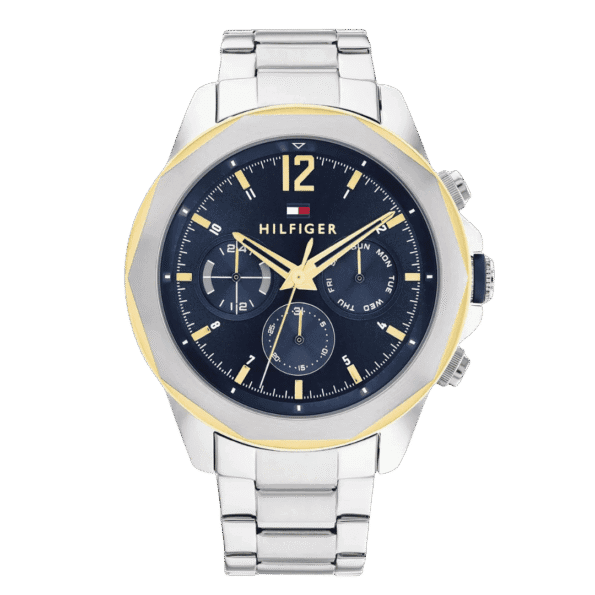 Original Tommy Hilfiger Men's Multifunction Stainless Steel Case and Link Bracelet Watch Color Silver Model 1792059 Silver-46mm-1