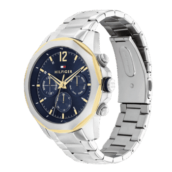 Original Tommy Hilfiger Men's Multifunction Stainless Steel Case and Link Bracelet Watch Color Silver Model 1792059 Silver-46mm-2