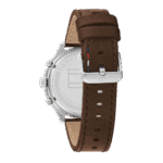 Original Tommy Hilfiger Men’s Qtz Multifunction Stainless Steel Case and Leather Strap Casual Watch Color Brown Model 1791855 Brown, Quartz Watch-1